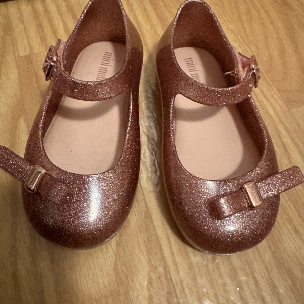 Mini Melissa Pink Glitter Kids Shoes